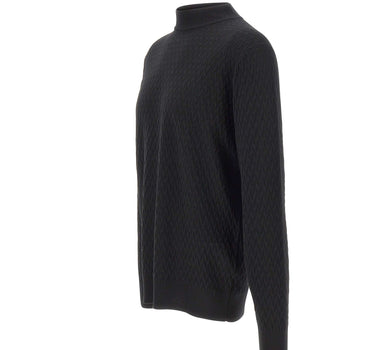 FILIPPO DE LAURENTIIS Maglia in lana merino BLACK Uomo 
