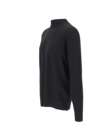 FILIPPO DE LAURENTIIS Maglia in lana merino BLACK Uomo 