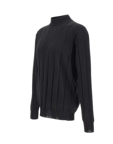 FILIPPO DE LAURENTIIS Lupetto in lana a maxi coste BLACK Uomo 