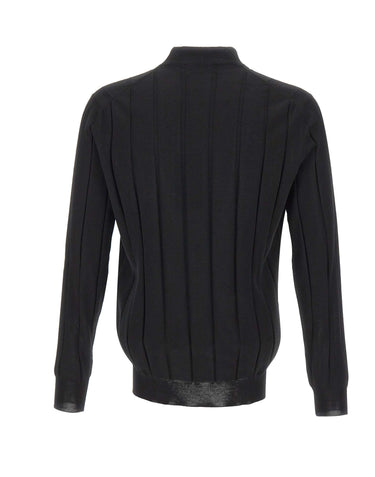 FILIPPO DE LAURENTIIS Lupetto in lana a maxi coste BLACK Uomo 