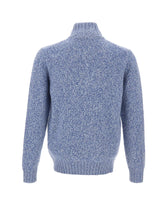 FILIPPO DE LAURENTIIS Maglia in lana a mezza zip Light Blue Uomo 