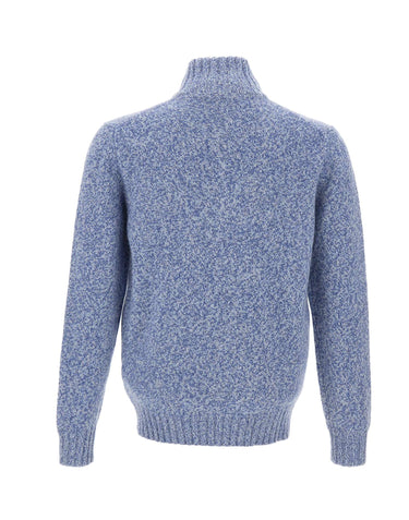 FILIPPO DE LAURENTIIS Maglia in lana a mezza zip Light Blue Uomo 