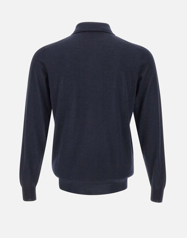 FILIPPO DE LAURENTIIS Polo lana e cashmere BLUE Uomo 