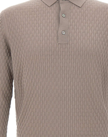 FILIPPO DE LAURENTIIS Polo in lana testurizzata BROWN Uomo 
