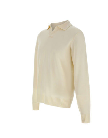 FILIPPO DE LAURENTIIS Polo skipper in lana merino WHITE Uomo 