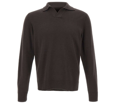 FILIPPO DE LAURENTIIS Polo skipper in lana merino BROWN Uomo 