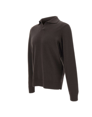 FILIPPO DE LAURENTIIS Polo skipper in lana merino BROWN Uomo 