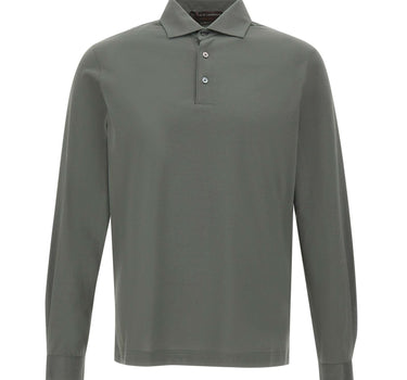 FILIPPO DE LAURENTIIS Polo a manica lunga in cotone GREEN Uomo 
