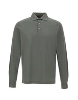 FILIPPO DE LAURENTIIS Polo a manica lunga in cotone GREEN Uomo 