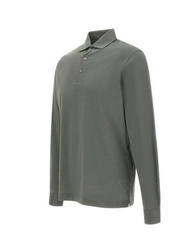FILIPPO DE LAURENTIIS Polo a manica lunga in cotone GREEN Uomo 
