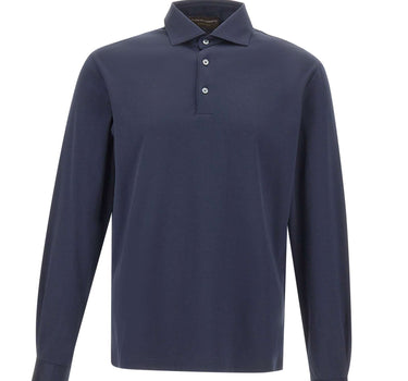 FILIPPO DE LAURENTIIS Polo a manica lunga in cotone BLUE Uomo 
