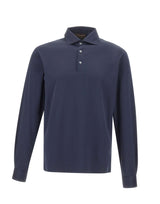 FILIPPO DE LAURENTIIS Polo a manica lunga in cotone BLUE Uomo 