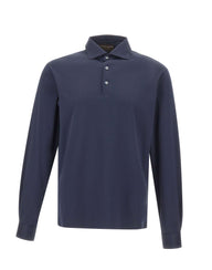 FILIPPO DE LAURENTIIS Polo a manica lunga in cotone BLUE Uomo 