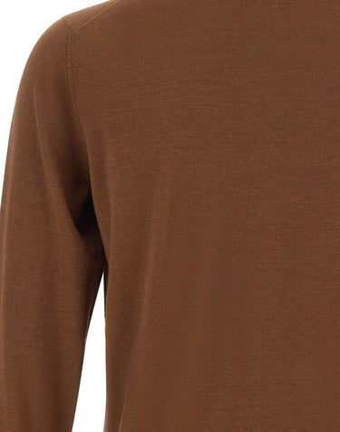 FILIPPO DE LAURENTIIS Polo in misto lana merino BROWN Uomo 