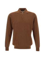 FILIPPO DE LAURENTIIS Polo in misto lana merino BROWN Uomo 