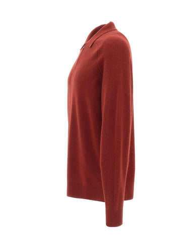 FILIPPO DE LAURENTIIS Polo in lana merino e cashmere RED Uomo 