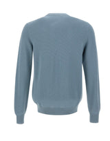 FILIPPO DE LAURENTIIS Maglia serafino in lana superfine Light Blue Uomo 
