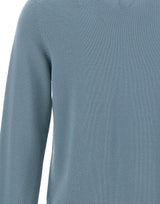 FILIPPO DE LAURENTIIS Maglia serafino in lana superfine Light Blue Uomo 