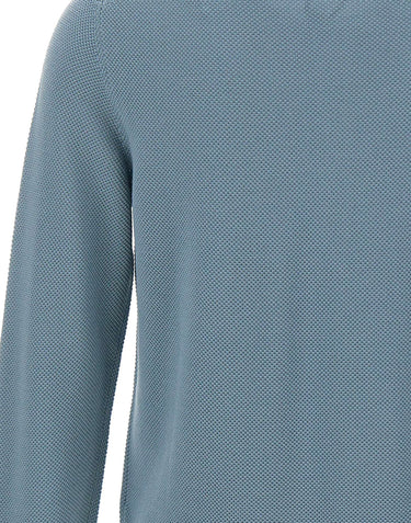 FILIPPO DE LAURENTIIS Maglia serafino in lana superfine Light Blue Uomo 