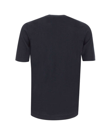 FILIPPO DE LAURENTIIS Maglia a maniche corte in cotone e cashmere BLUE Uomo 