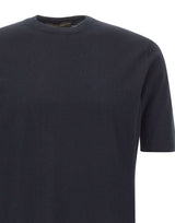FILIPPO DE LAURENTIIS Maglia a maniche corte in cotone e cashmere BLUE Uomo 