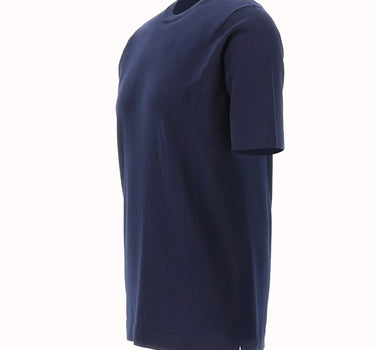 FILIPPO DE LAURENTIIS T-shirt in maglia di cotone e cashmere BLUE Uomo 