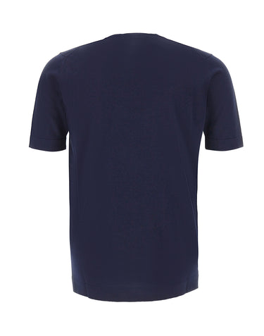 FILIPPO DE LAURENTIIS T-shirt in maglia di cotone e cashmere BLUE Uomo 