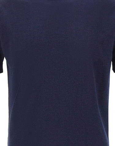 FILIPPO DE LAURENTIIS T-shirt in maglia di cotone e cashmere BLUE Uomo 