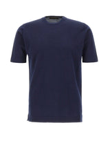 FILIPPO DE LAURENTIIS T-shirt in maglia di cotone e cashmere BLUE Uomo 