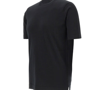 FILIPPO DE LAURENTIIS T-shirt in maglia di cotone e cashmere BLACK Uomo 