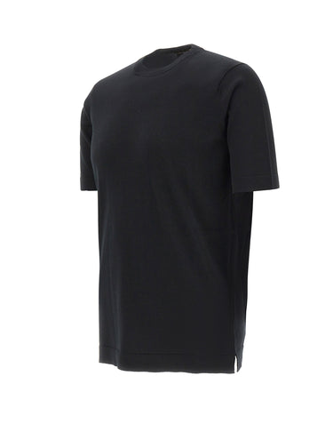 FILIPPO DE LAURENTIIS T-shirt in maglia di cotone e cashmere BLACK Uomo 