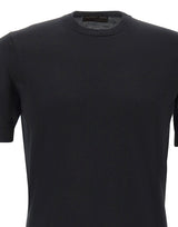 FILIPPO DE LAURENTIIS T-shirt in maglia di cotone e cashmere BLACK Uomo 