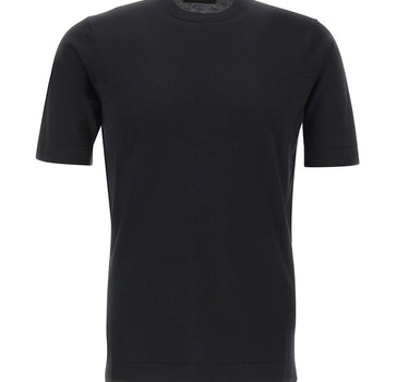 FILIPPO DE LAURENTIIS T-shirt in maglia di cotone e cashmere BLACK Uomo 
