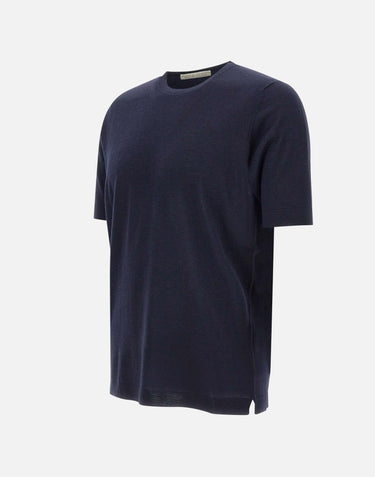 FILIPPO DE LAURENTIIS T-shirt in lana, seta e cashmere BLUE Uomo 