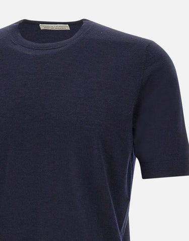 FILIPPO DE LAURENTIIS T-shirt in lana, seta e cashmere BLUE Uomo 