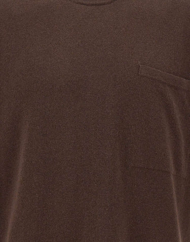 FILIPPO DE LAURENTIIS Maglia a maniche corte in lana e cashmere BROWN Uomo 