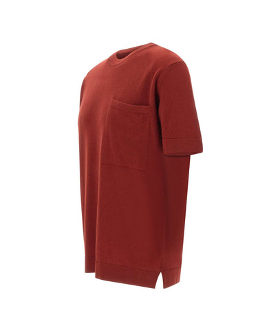 FILIPPO DE LAURENTIIS Maglia a maniche corte in lana e cashmere RED Uomo 