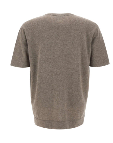 FILIPPO DE LAURENTIIS Maglia a maniche corte in lana e cashmere GREY Uomo 