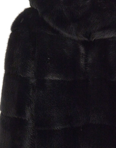 FRAME Pelliccia di visone con cappuccio BLACK Donna 