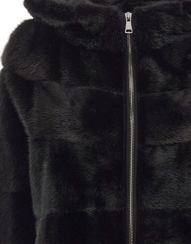 FRAME Pelliccia di visone con cappuccio BLACK Donna 