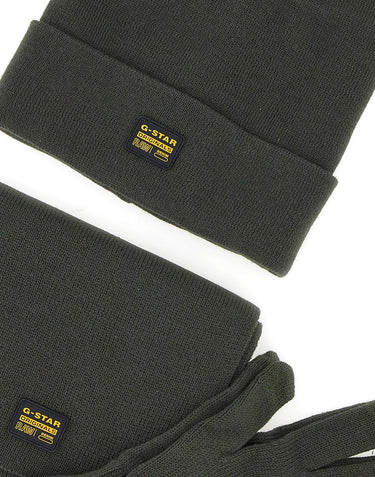 G-STAR RAW Confezione regalo berretto, guanti e sciarpa GREEN Uomo 