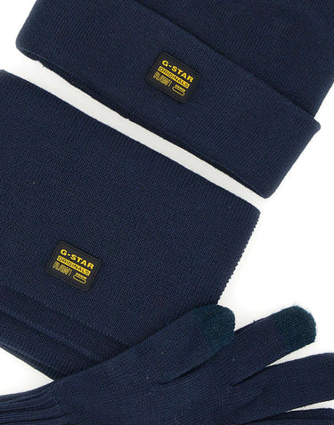 G-STAR RAW Confezione regalo berretto, guanti e sciarpa BLUE Uomo 