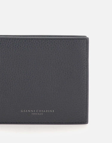 GIANNI CHIARINI Portafogli in pelle martellata BLUE Uomo 