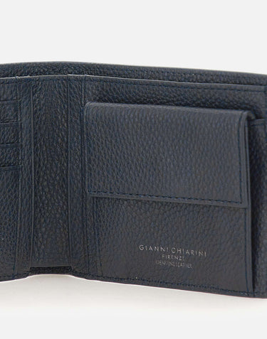 GIANNI CHIARINI Portafogli in pelle martellata BLUE Uomo 