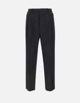 GOLDEN GOOSE "Slacks" jogger in gabardine di lana BLACK Uomo 