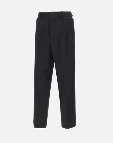 GOLDEN GOOSE "Slacks" jogger in gabardine di lana BLACK Uomo 