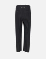 GOLDEN GOOSE "Slacks" jogger in gabardine di lana BLACK Uomo 