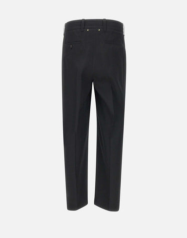 GOLDEN GOOSE "Slacks" jogger in gabardine di lana BLACK Uomo 