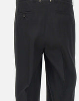 GOLDEN GOOSE "Slacks" jogger in gabardine di lana BLACK Uomo 