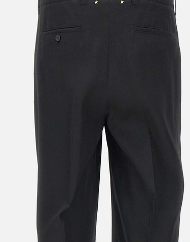 GOLDEN GOOSE "Slacks" jogger in gabardine di lana BLACK Uomo 